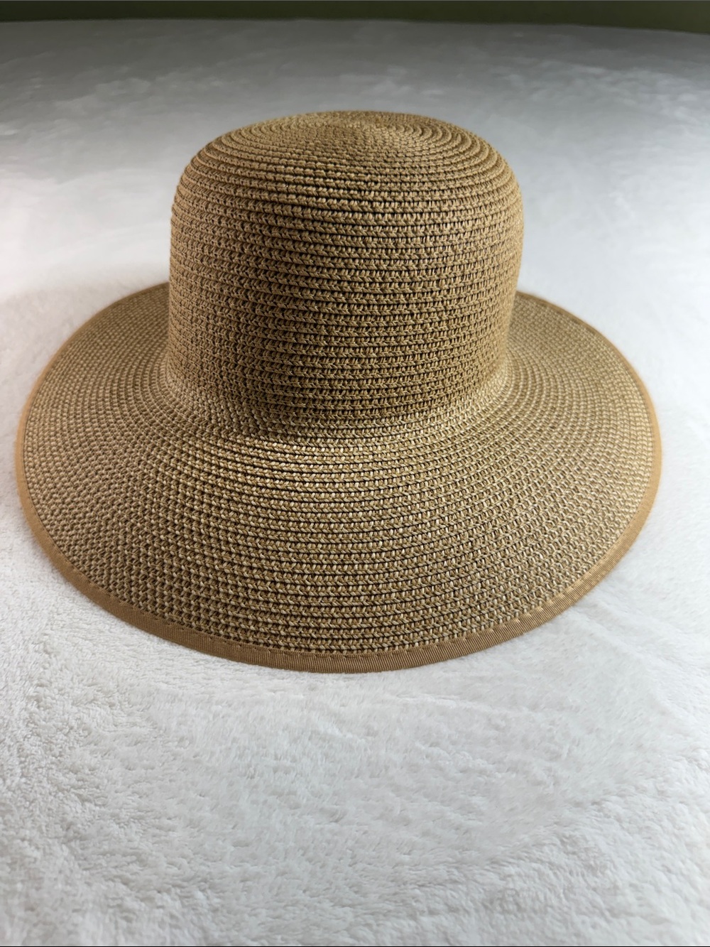 Magid Wide-Brim Crochet Straw Hat in Tan